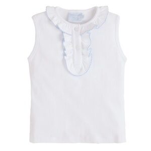 NWT Little English Ruffled Henley Tank with Blue Trim - Size 3T
